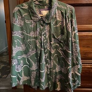 Leopard Anthropologie Blouse